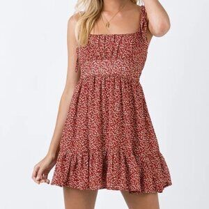 Princess Polly The Bonnie Mini Dress Bohemian Boho Sleeveless Size 2 Red